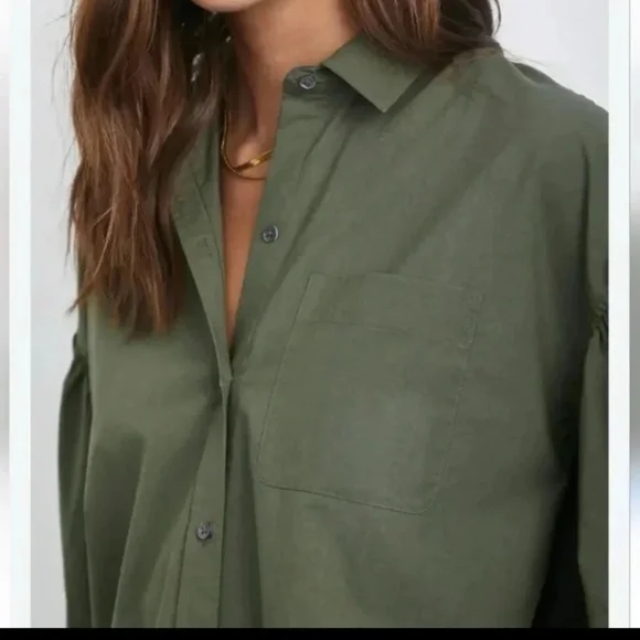 Rails Janae Shirt in Olive Smoke Green 
size Small - Picture 3 of 12